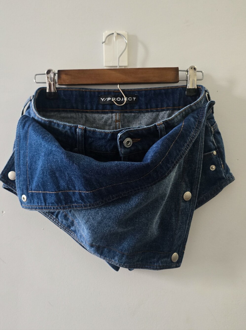 Y/Project Blue Denim Snap Off Shorts In Size 28"